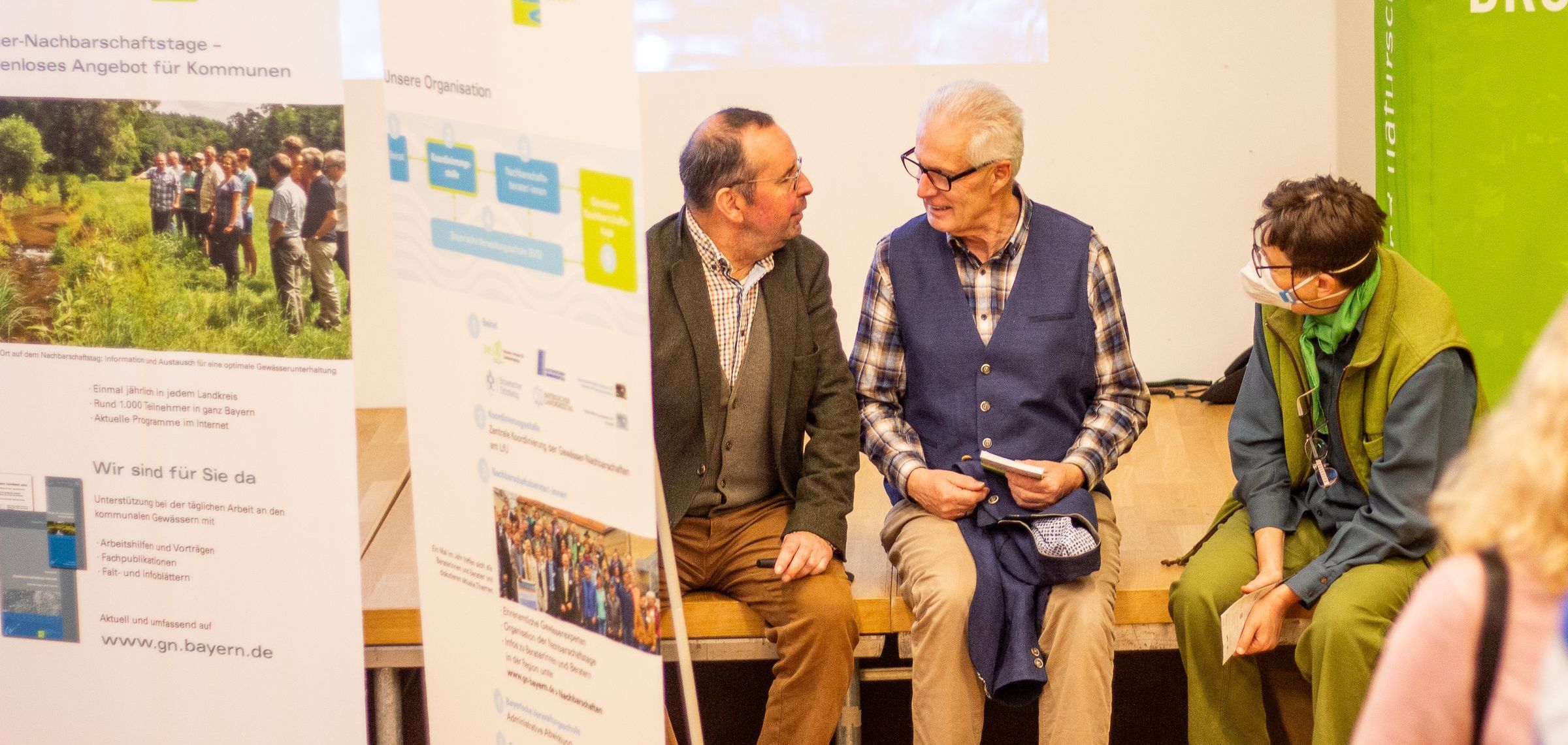 Josef Schweinberger (Mitte), Vorsitzender Hochwasserzweckverband Gennach-Hühnerbach (Foto: Hannah Meinberg)