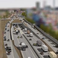 Die Fotomontage des Tunnels auf dem Frankenschnellweg lässt erahnen, welche Folgen die bisherigen Pläne für die Stadt hätten (Bild: BauLust e.V.)