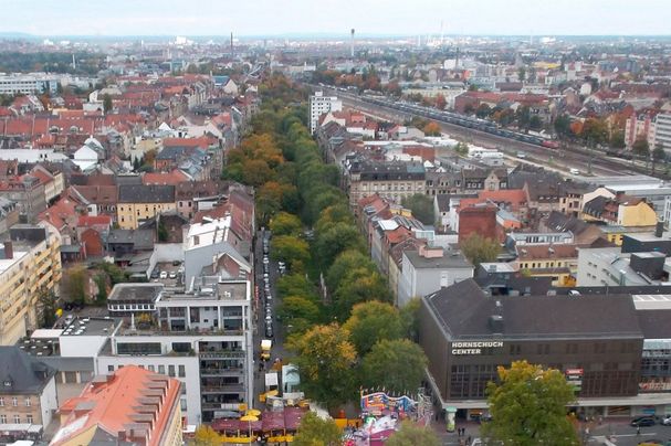 Grünzug der ehemaligen Eisenbahntrasse im Fürther Osten (Königswarterstr./ Hornschuchpromenade)